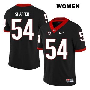 Women's Georgia Bulldogs NCAA #54 Justin Shaffer Nike Stitched Black Legend Authentic College Football Jersey FMT5554PX